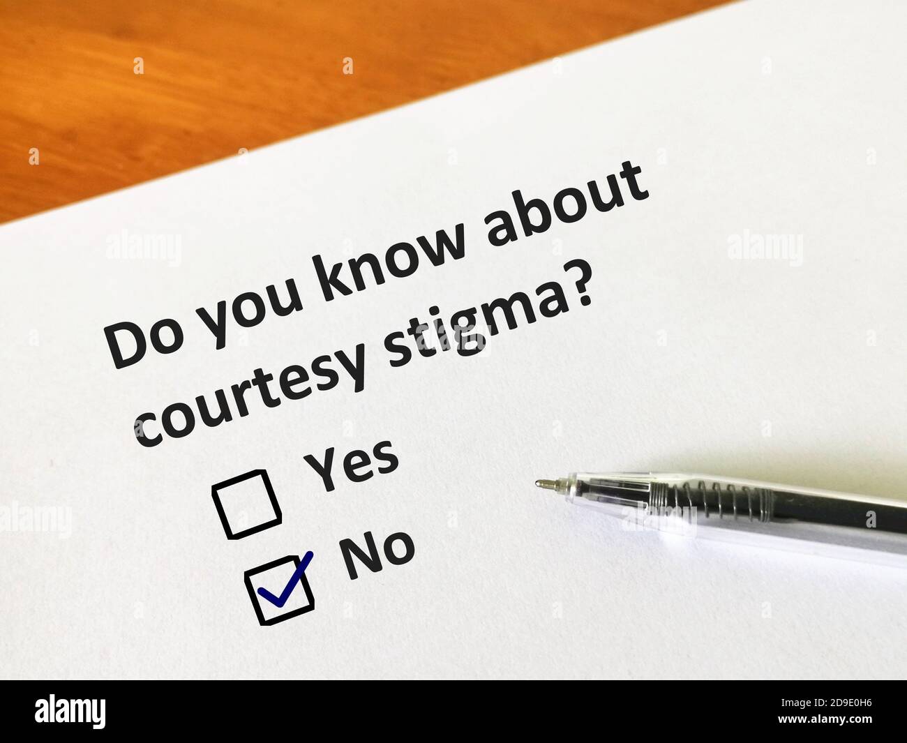 One person is answering question about courtesy stigma. The person is
