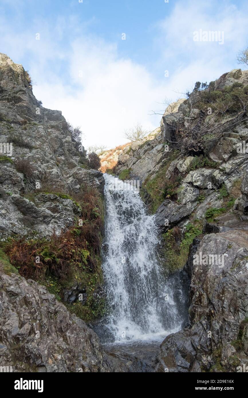 Waterfall at Carding Mill Valley, Shropshire Stock Photo Alamy