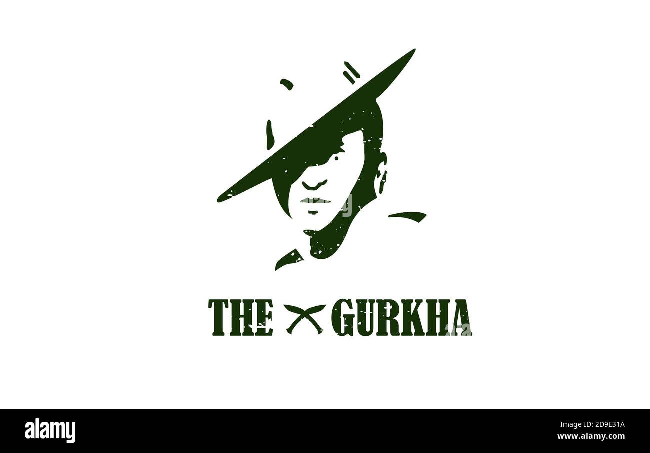 Gurkha Army logo. Illustration of Gurkha army.Brigade of Gurkha logo. Stock Photo