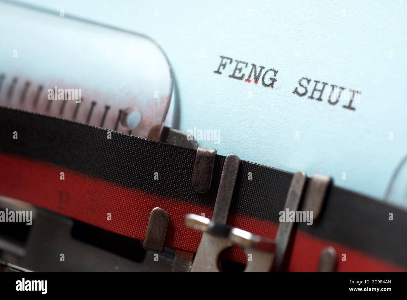 Feng Shui  phrase written with a typewriter. Stock Photo
