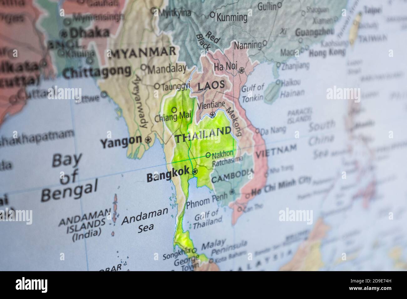 Thailand on a map. Stock Photo