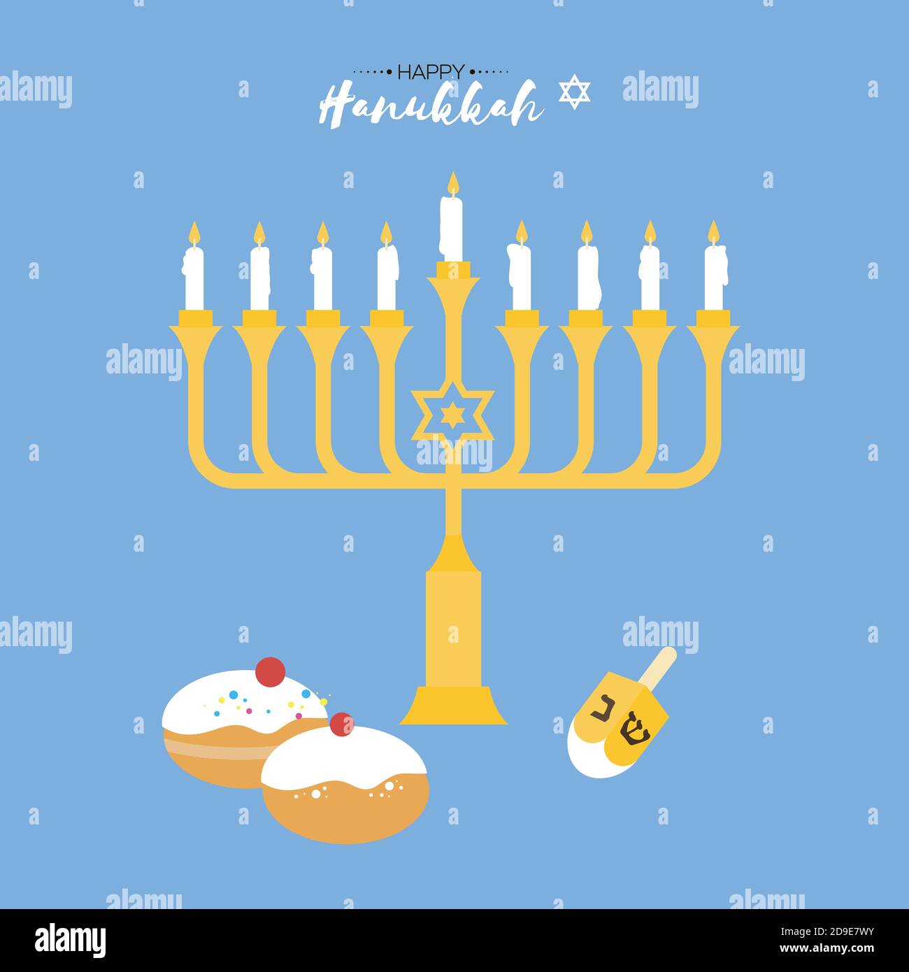 Hanukkah, the Jewish Festival of Lights, festive background with ...