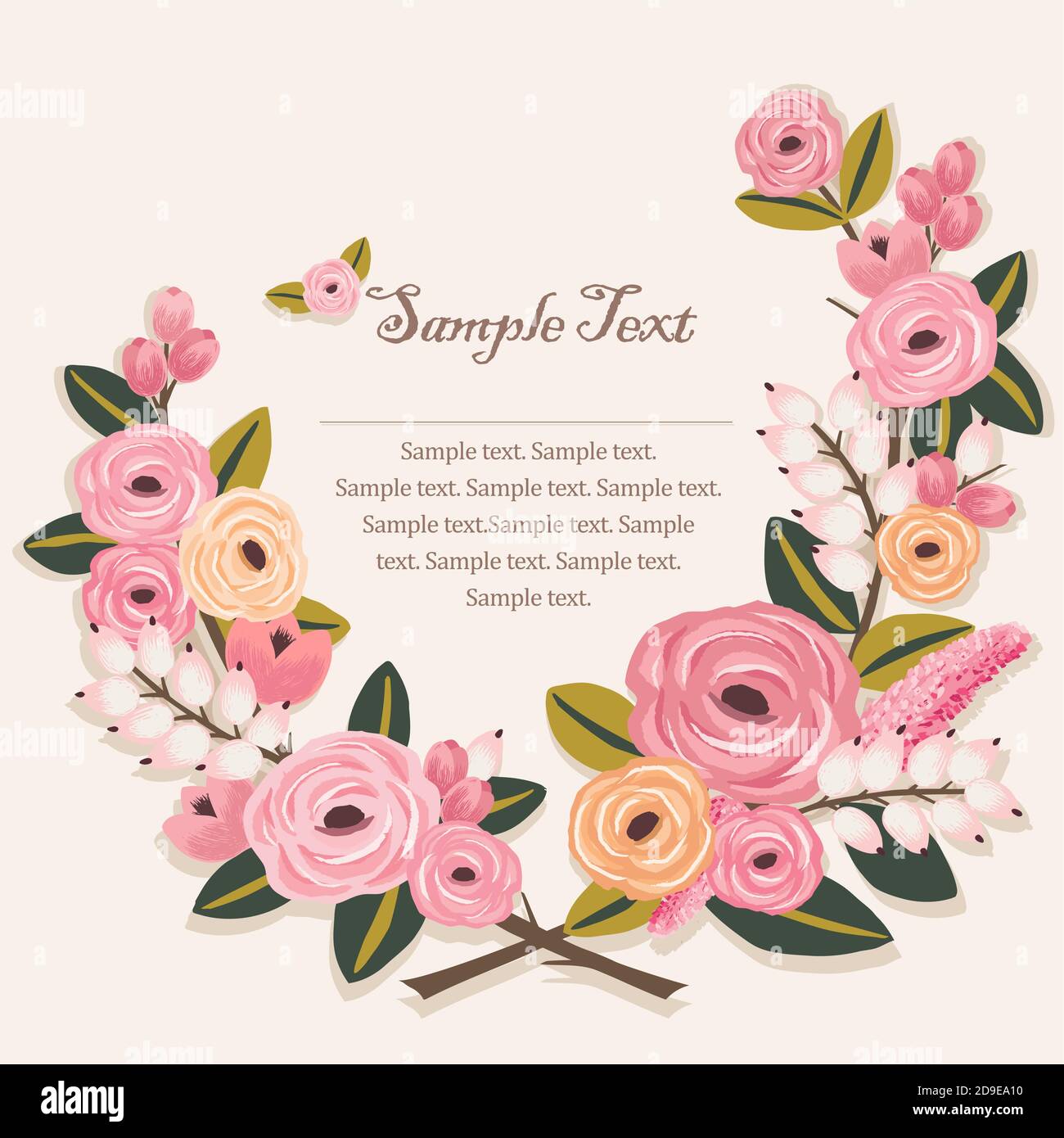 Vector illustration of a floral frame in spring Stock Vector Image ...