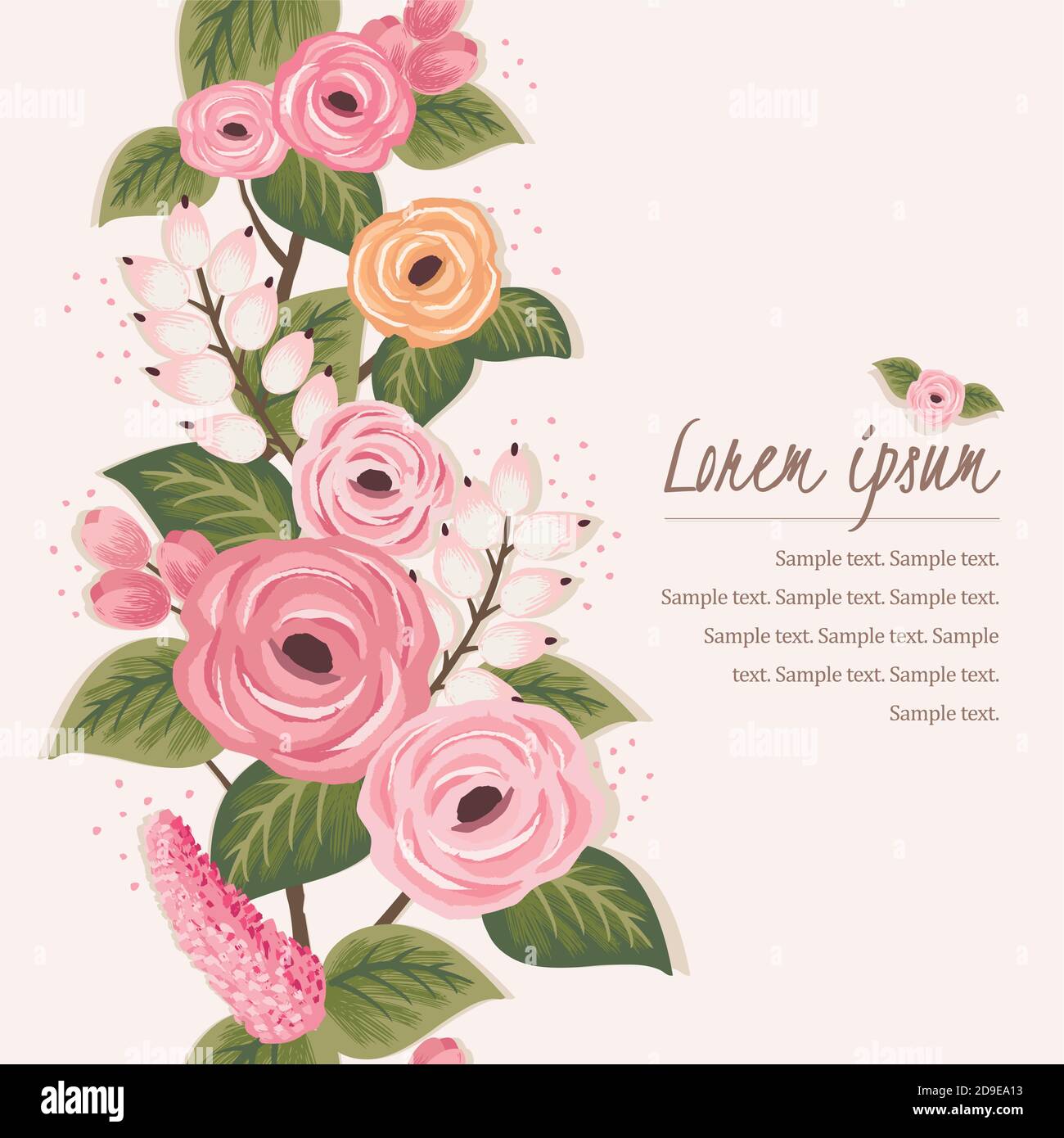 Vector illustration of a floral frame in spring. Design for Wedding ...