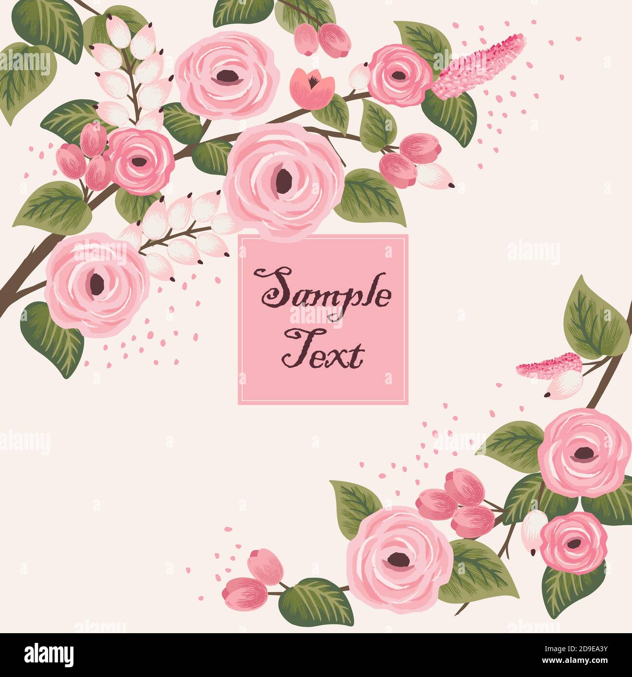 Vector illustration of a floral frame in spring Stock Vector Image ...