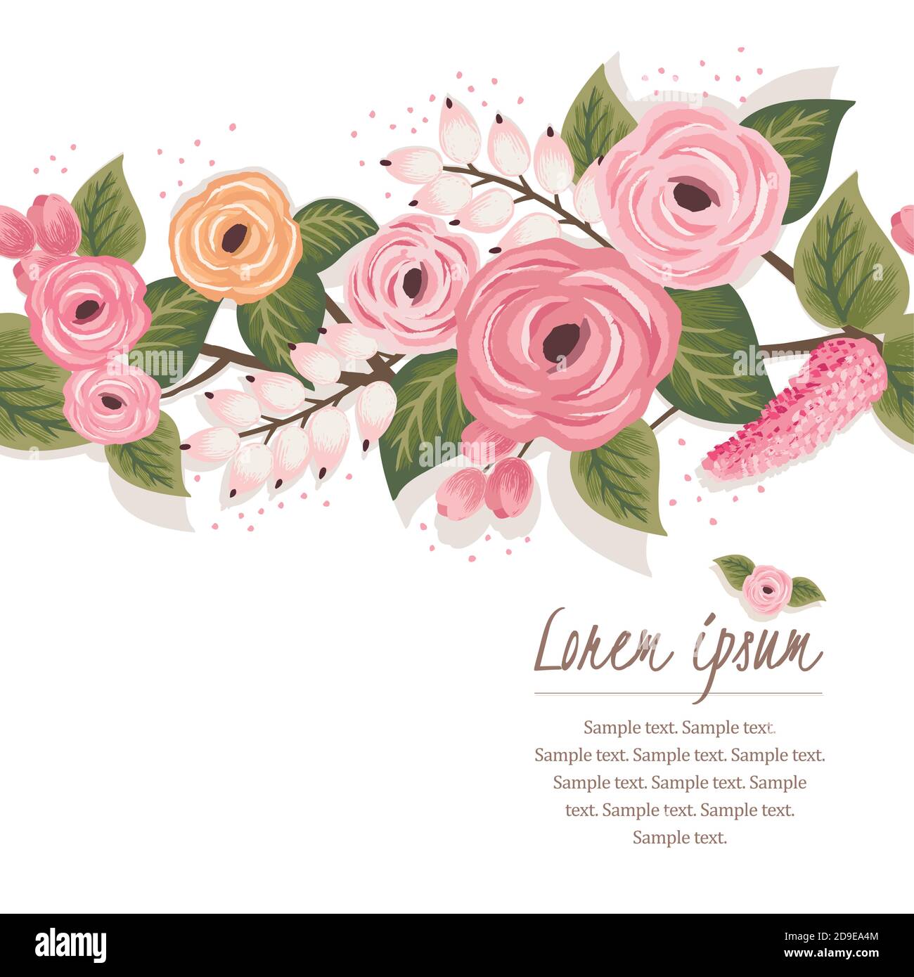 Vector illustration of a floral frame in spring. Design for Wedding ...