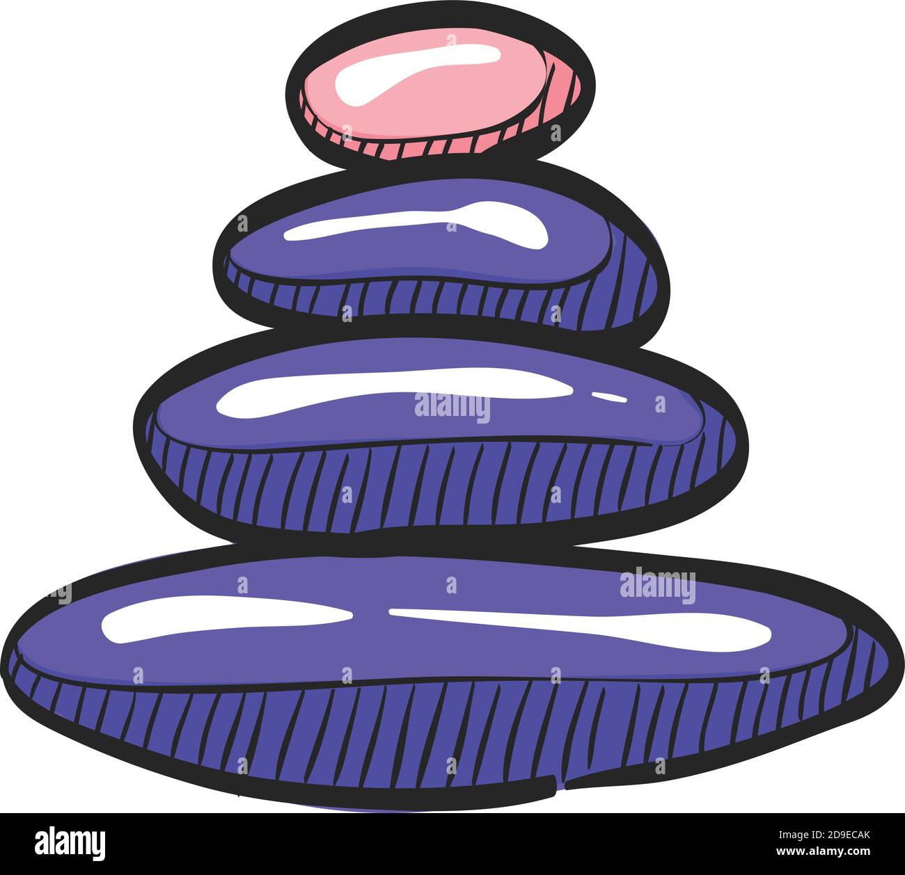 Stacked stone icon in color drawing. Spa, meditation, wellness ...