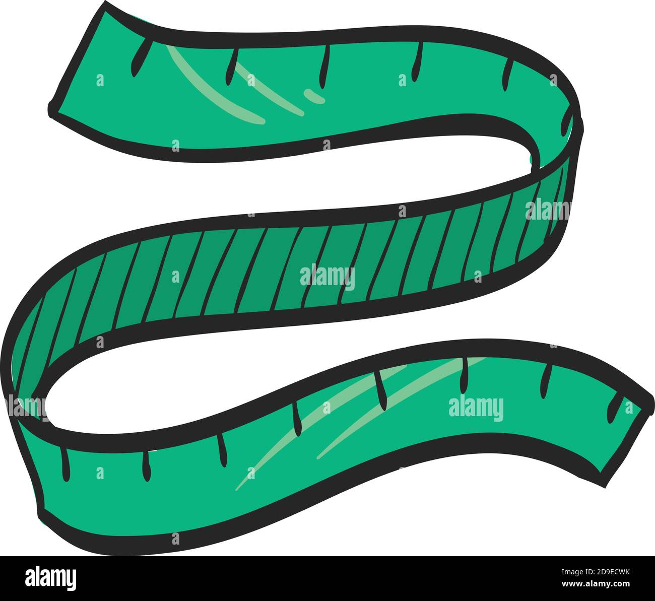 Measuring tape icon in color drawing. Fashion industry sewing tailor ...