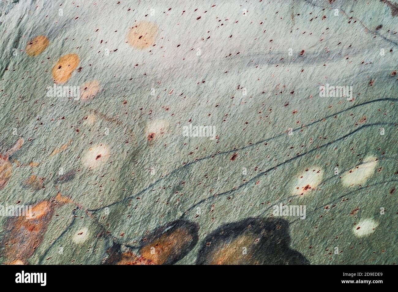Marble Textured Painted Cracked Multicolored Rusty Aged Metal Background Stock Photo