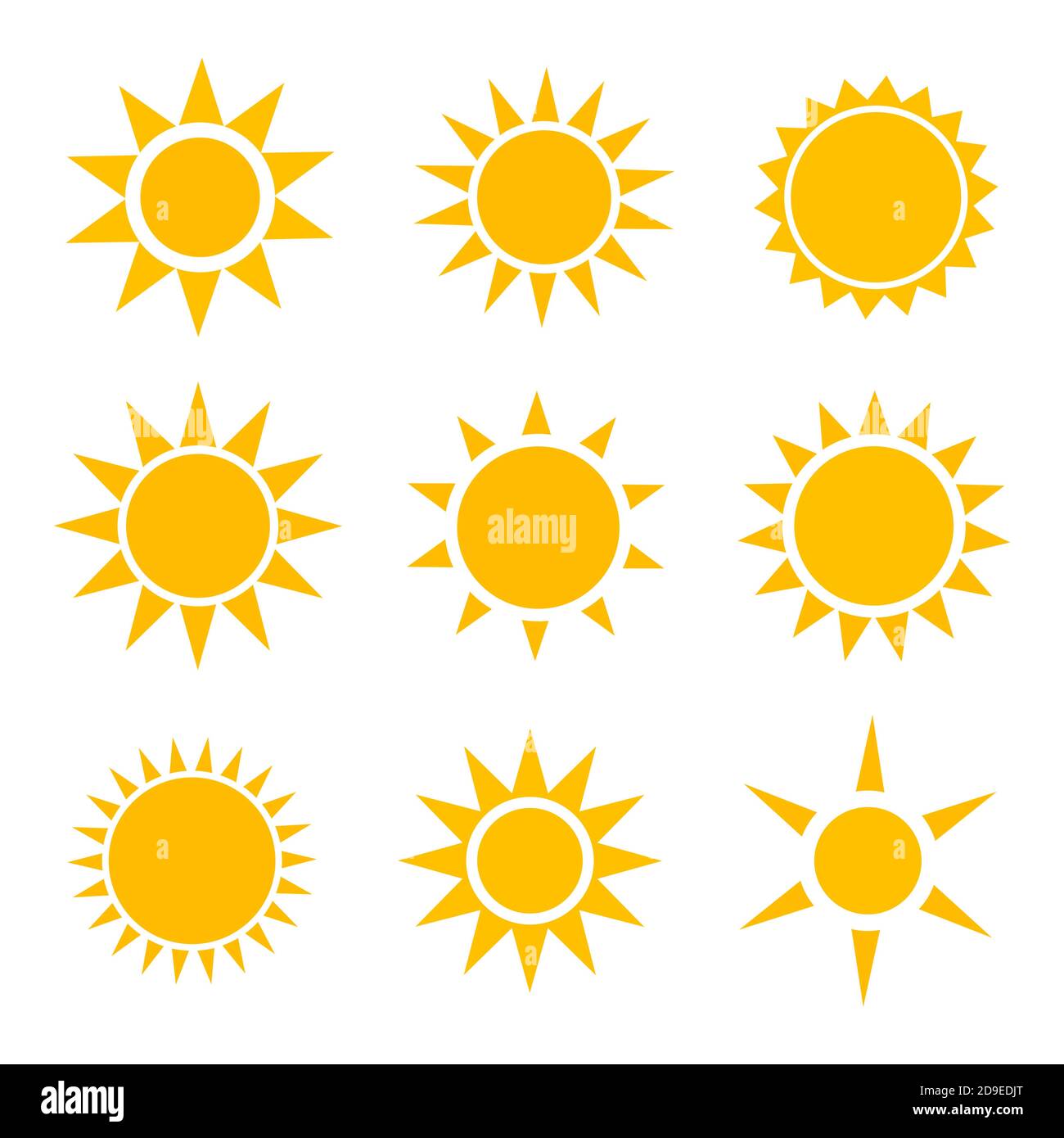 Sun icons collection. Vector illustration Stock Vector Image & Art - Alamy