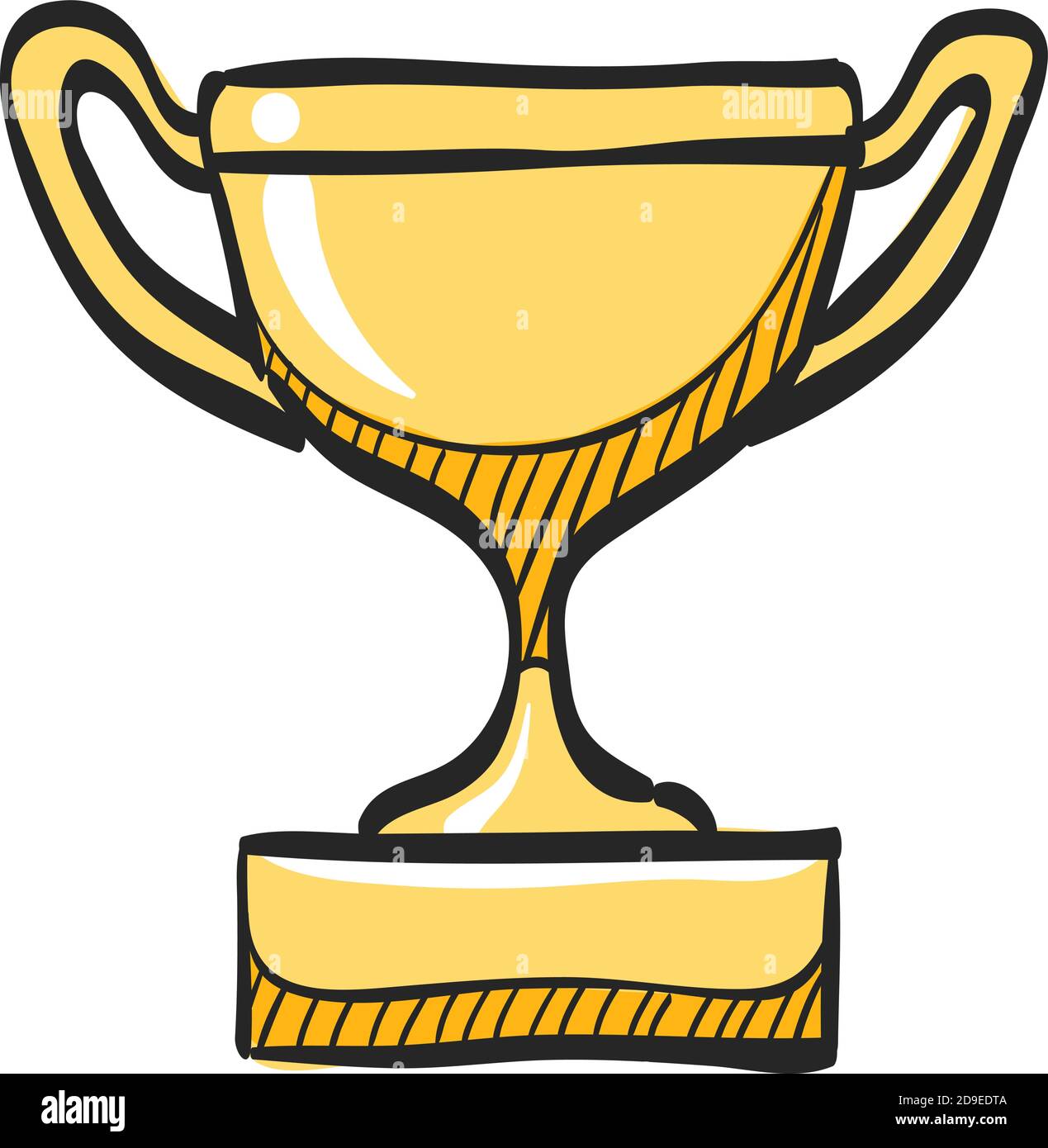 Baseball trophy icon in color drawing. Sport champion winner team prize