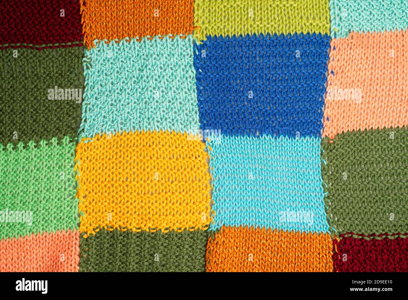 Full Frame Shot Of Multi Colored Patterned Woolen Textile Stock Photo