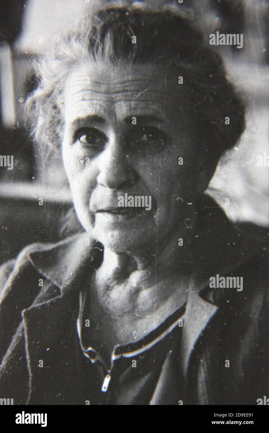 Fine 1970s vintage black and white photography of a portrait of an