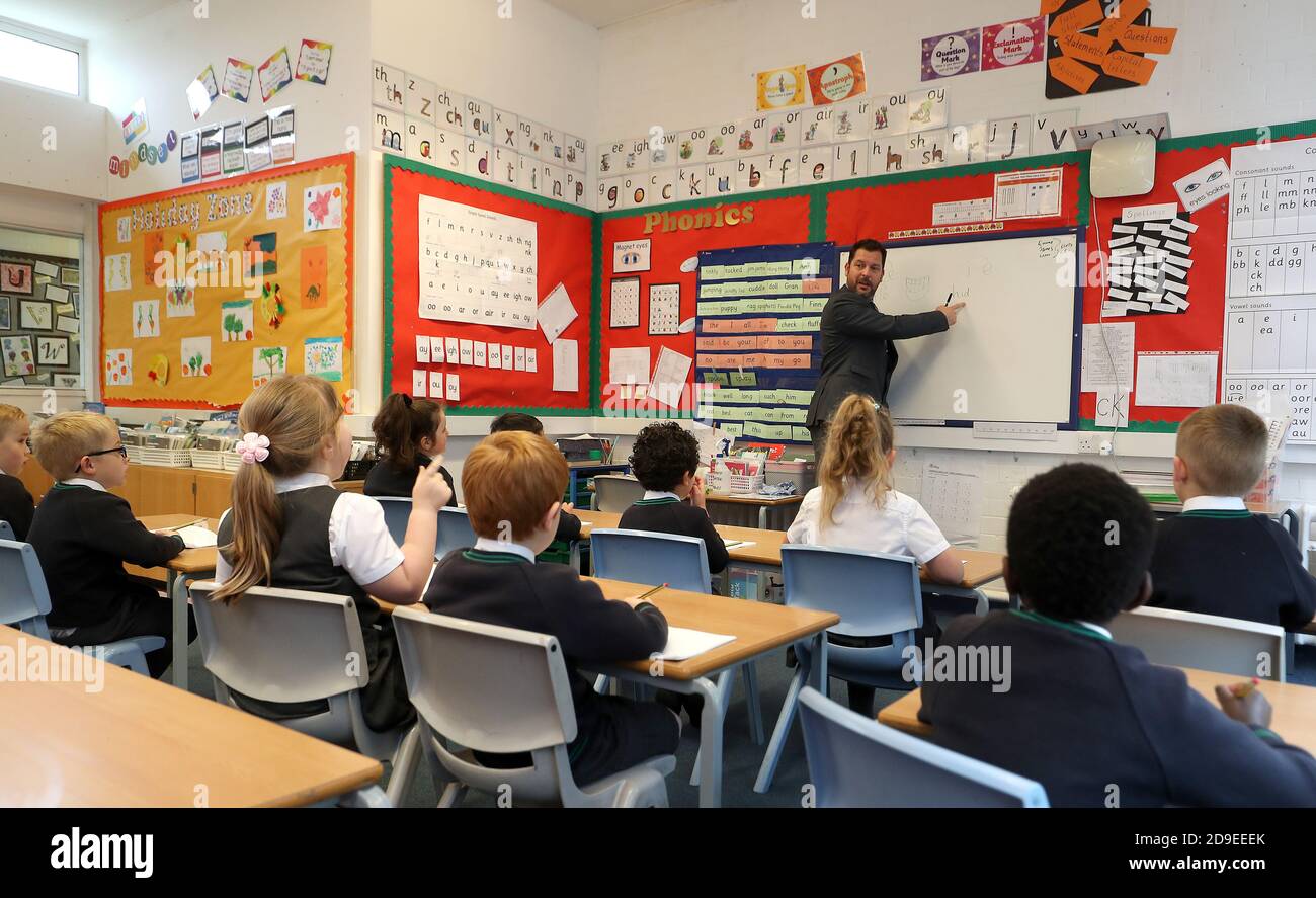 Pupils at Manor Park School and Nursery in Knutsford, Cheshire, take