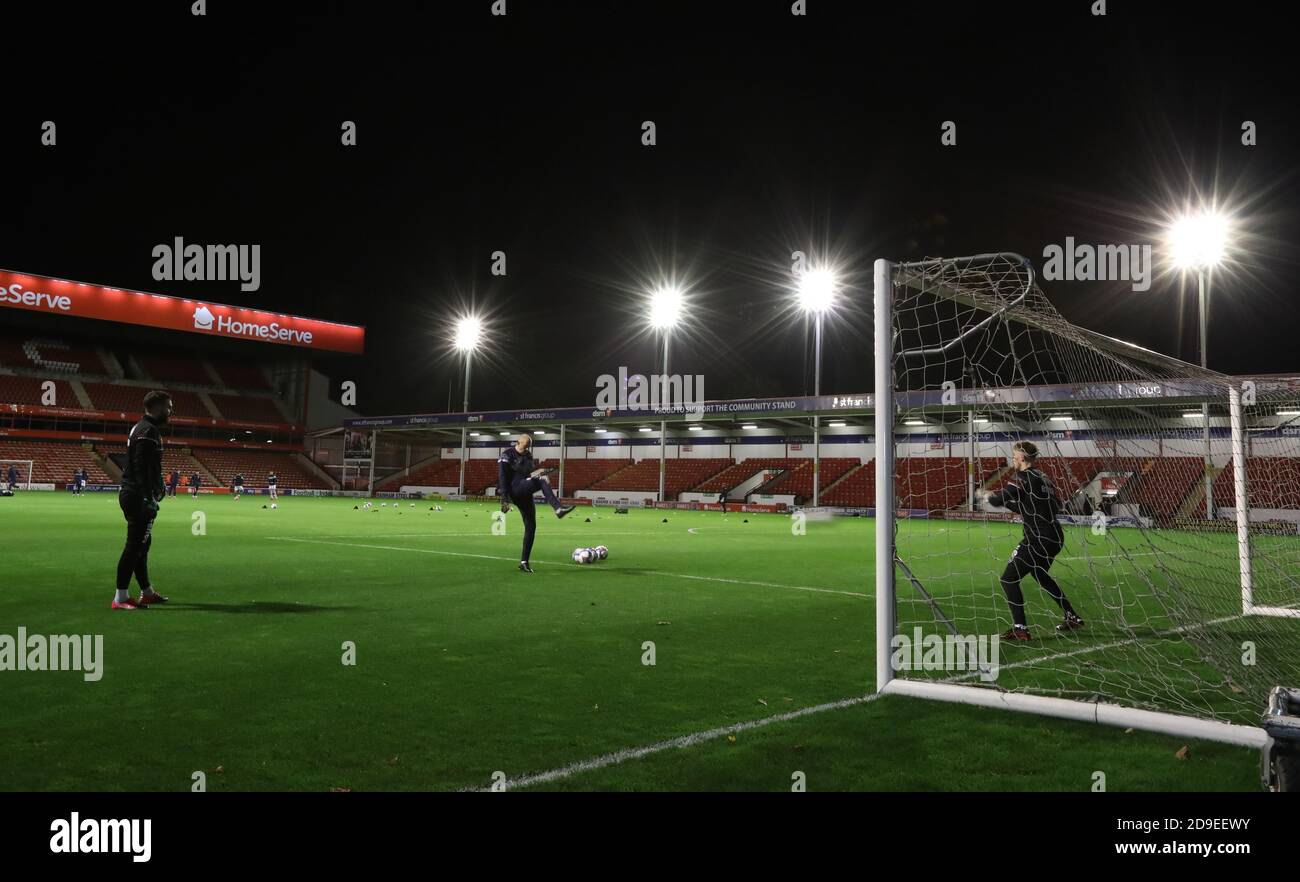 General View of the  Bescot Stadium during the EFL League Two match between Walsall and Crawley Town. 03 November 2020 Stock Photo