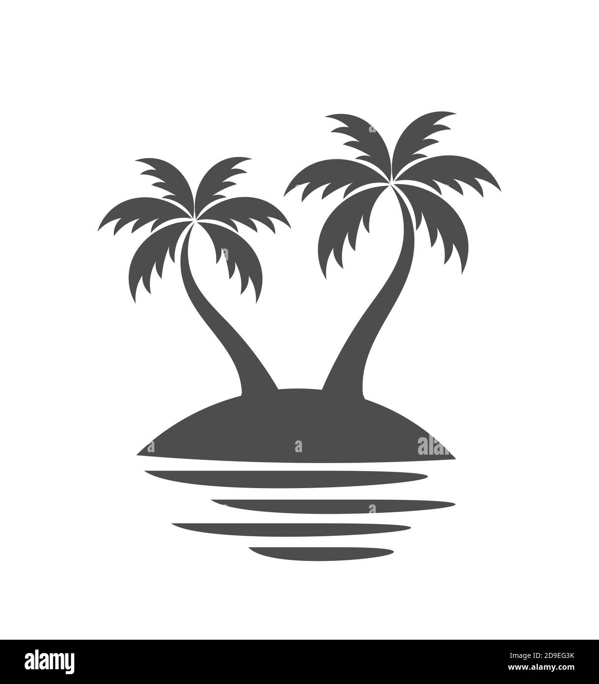 Palm trees on island. Vector illustration Stock Vector Image & Art - Alamy