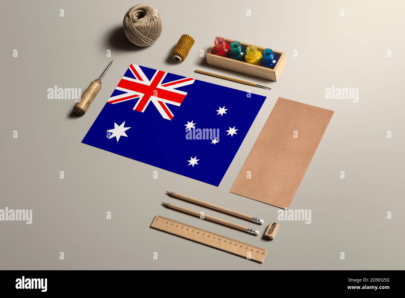 Australia calligraphy concept, accessories and tools for beautiful