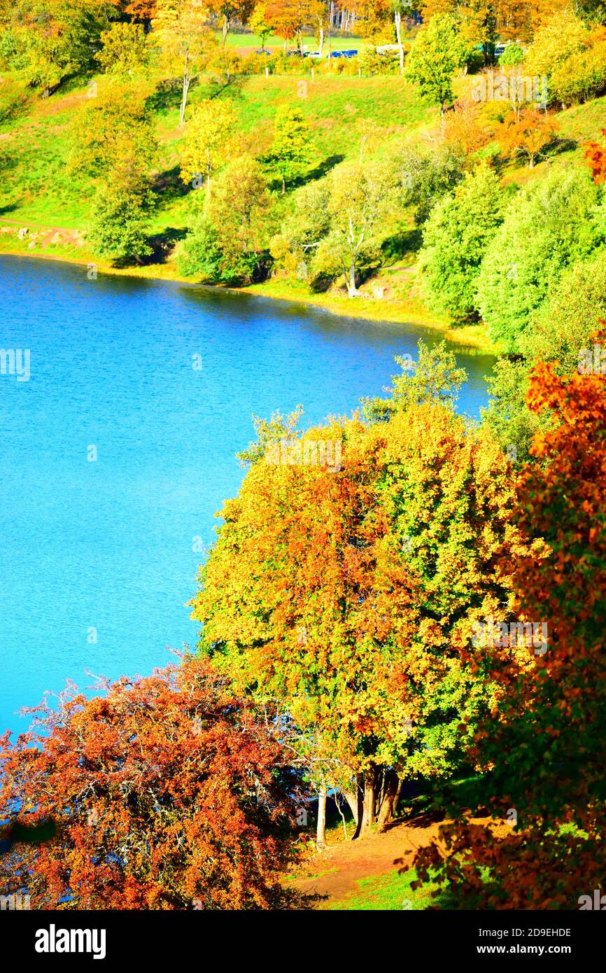 autumn at Weinfelder Maar Stock Photo - Alamy