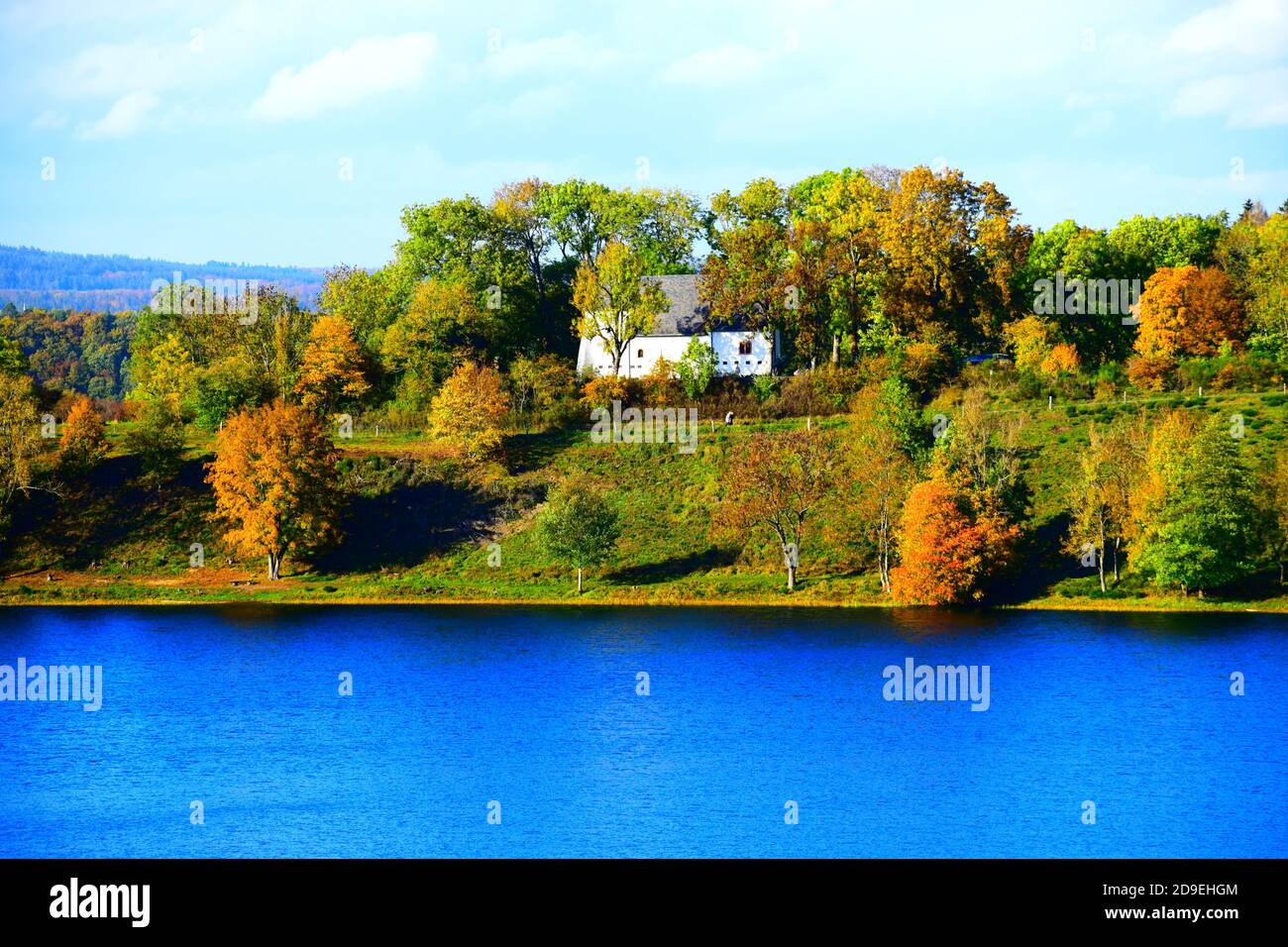 autumn at Weinfelder Maar Stock Photo - Alamy