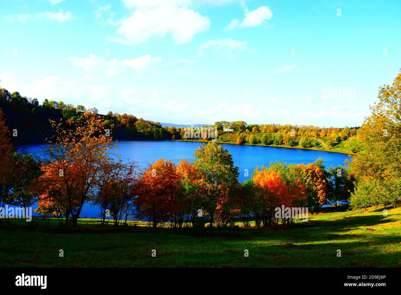 autumn at Weinfelder Maar Stock Photo - Alamy