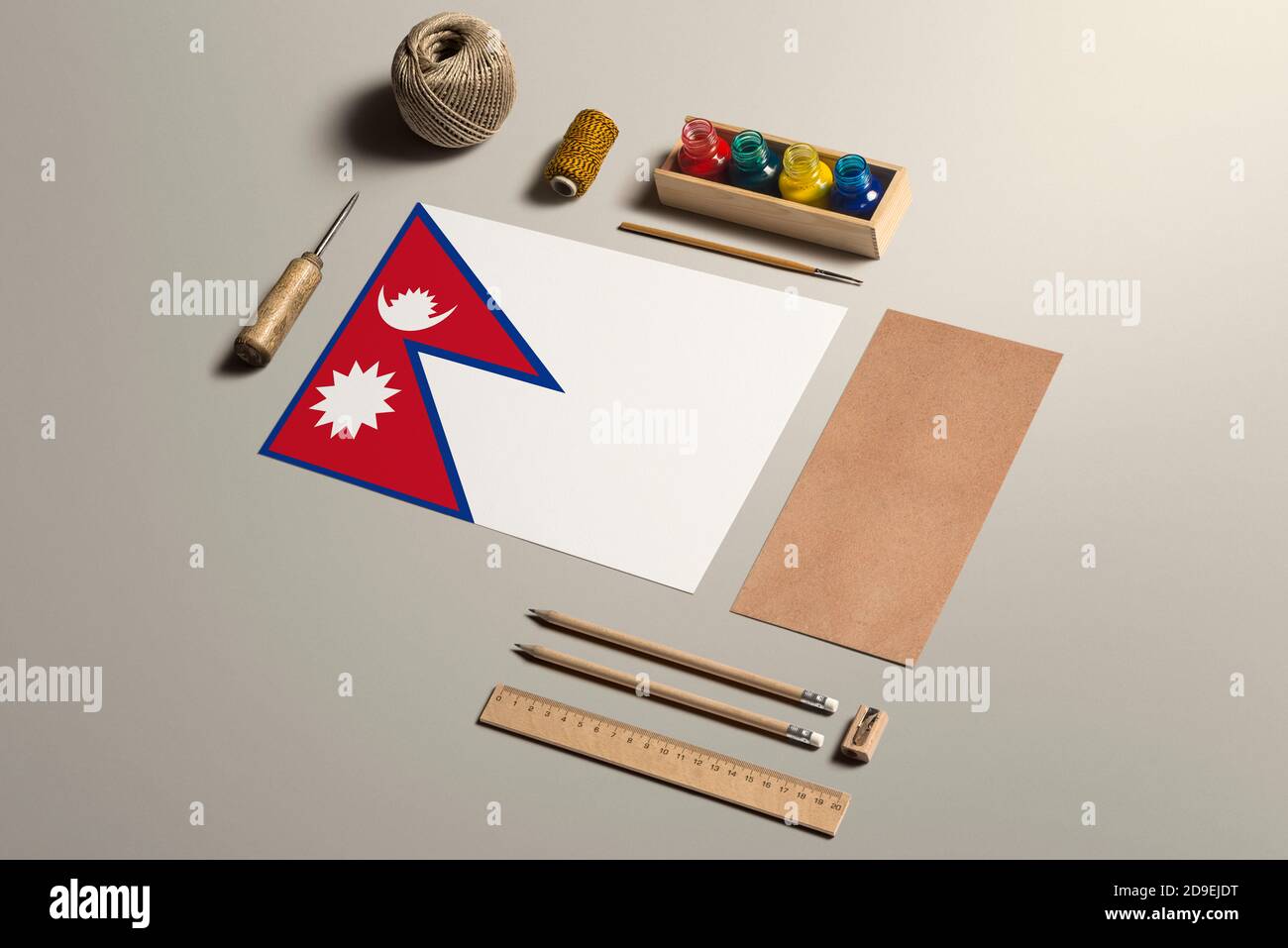 Nepal calligraphy concept, accessories and tools for beautiful