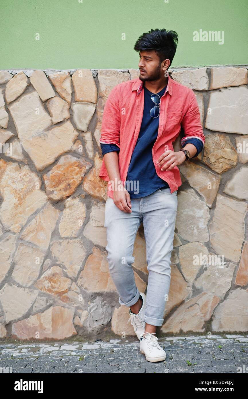 Free Photo | Portrait of young stylish indian man model pose in street