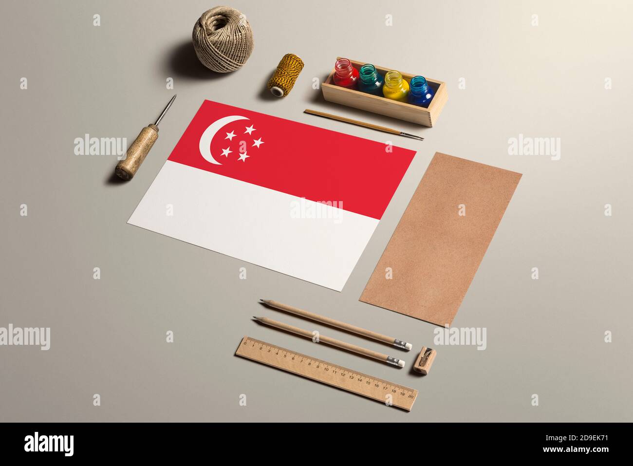 Singapore calligraphy concept, accessories and tools for beautiful