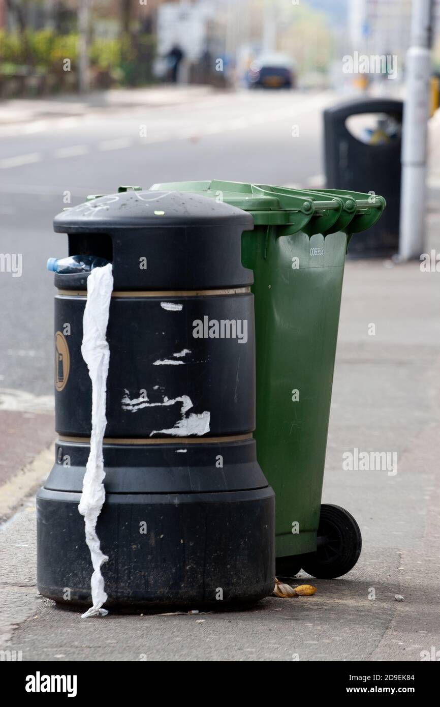 Overflowing rubbish bins is the London Borough of Waltham Forest