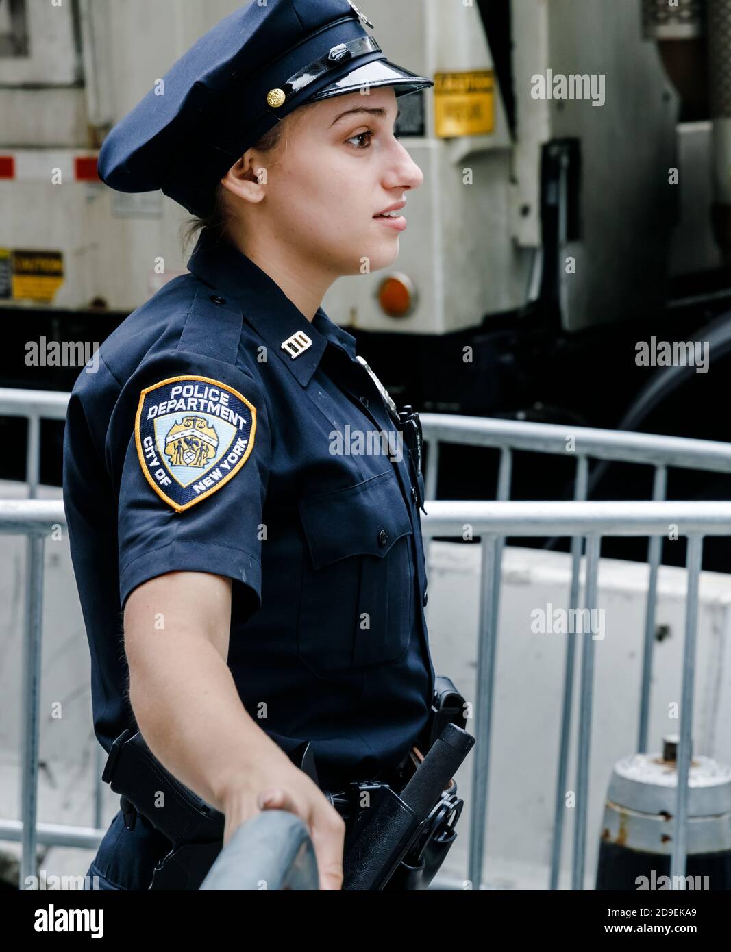 NEW YORK, USA - Sep 21, 2017: Police officers performing his duties on ...