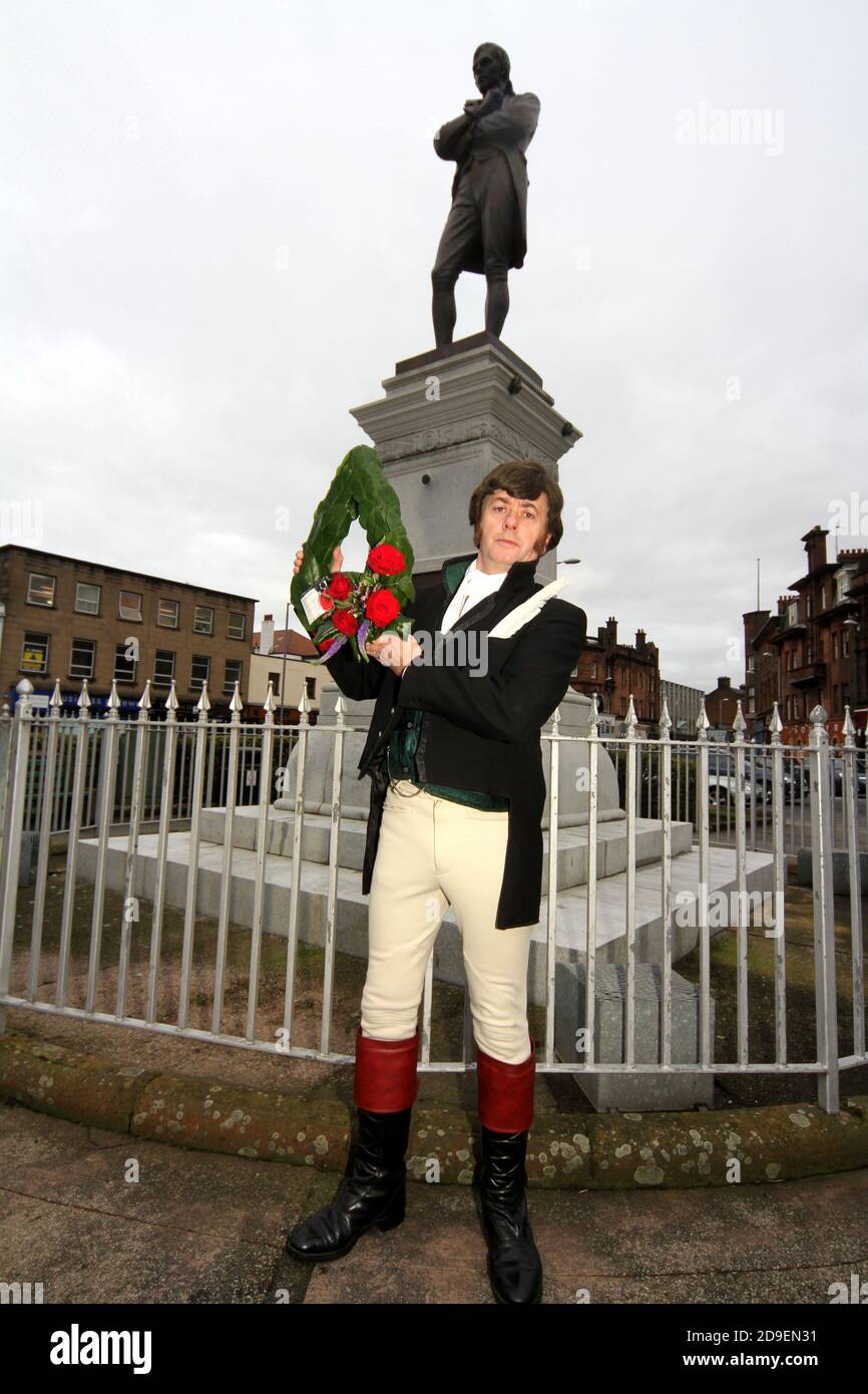 Ayr Burns Statue Square, Ayrshire, Scotland, UK The annual wreath