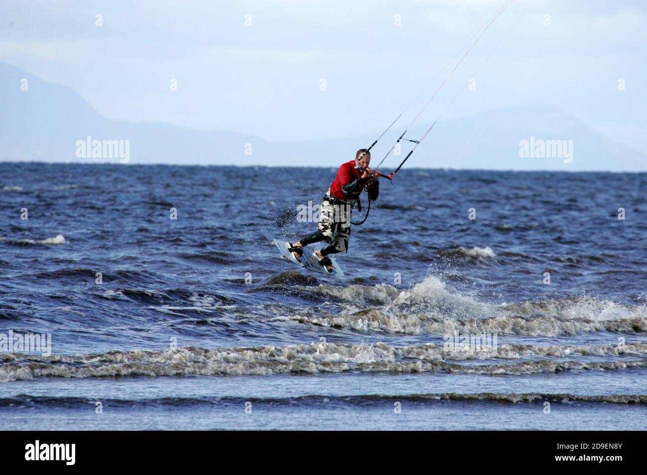 Windsurfing and wind kite surfinging competition at Ayr Seafront and
