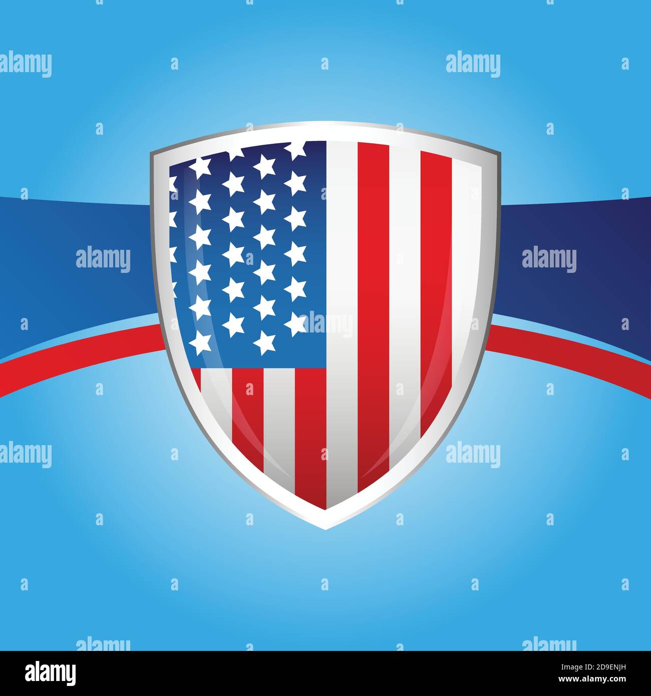 USA flag shield background Stock Vector