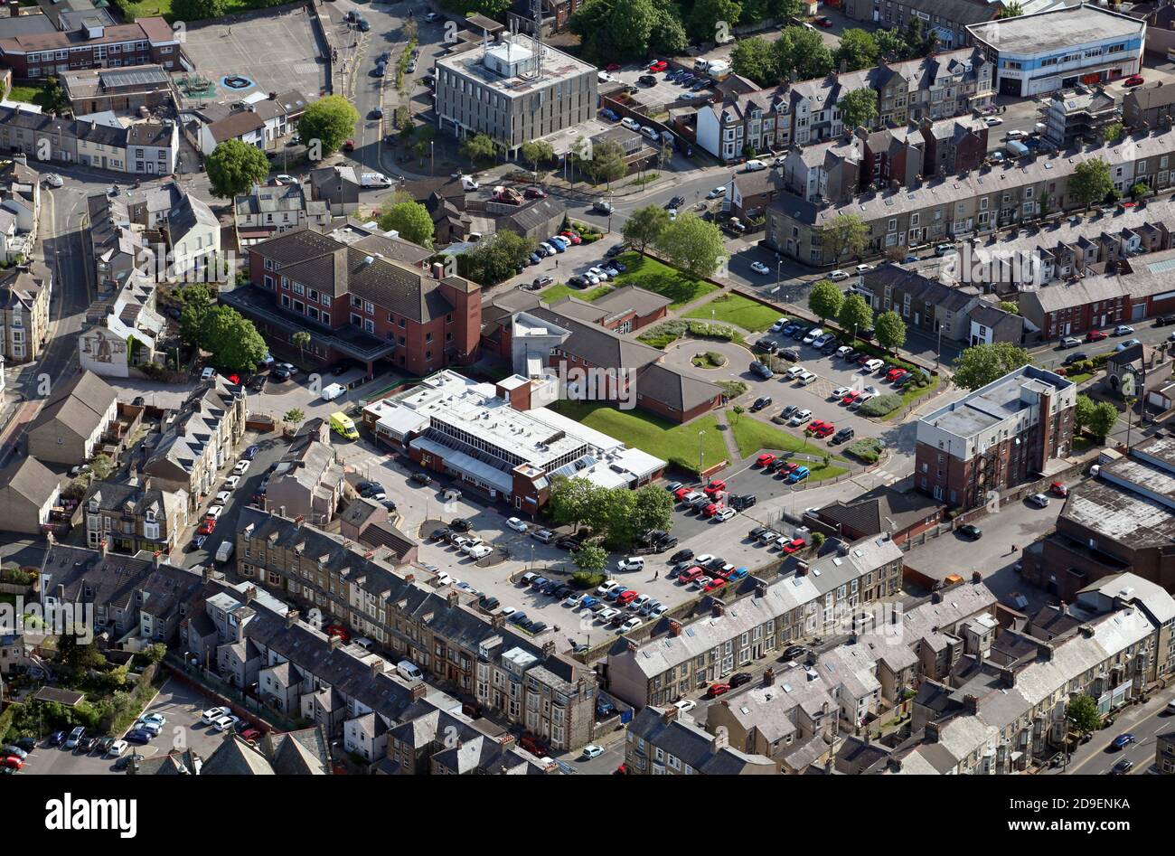 aerial view of the Queen Victoria Hospital, Morecambe, Lancashire Stock Photo