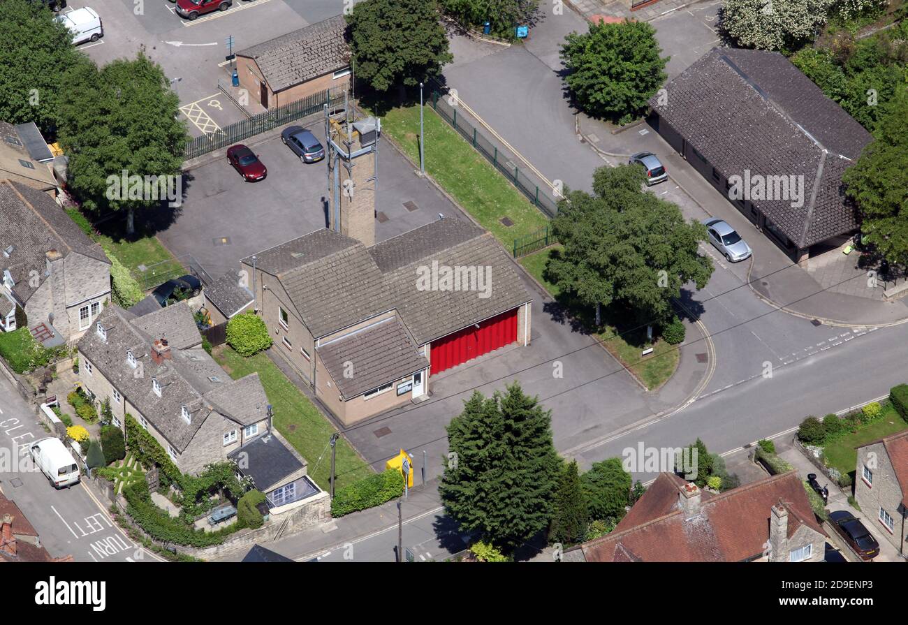 aerial view of Woodstock Fire Station, Woodstock, Oxfordshire, UK Stock Photo