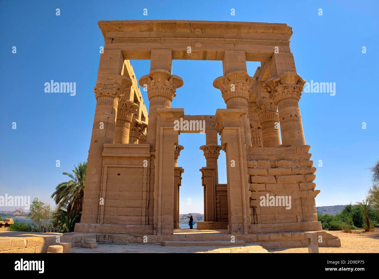 There are a number of other monuments besides the temple of Isis that were moved from Philae to Agilika Island, some of which are extraordinary monume Stock Photo