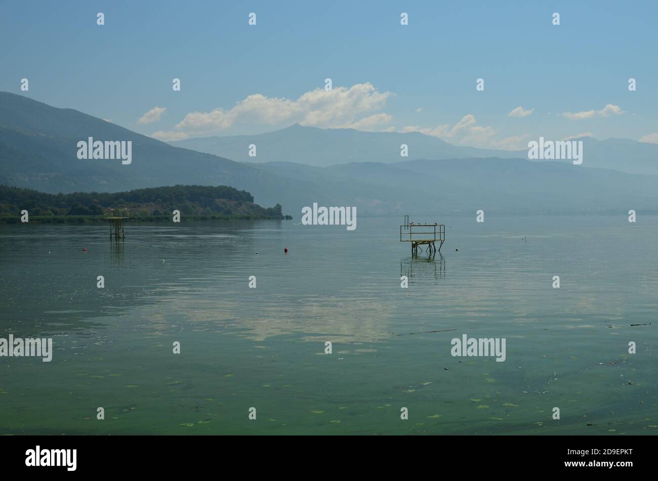 Lake Pamvotis at Ioannina city Stock Photo