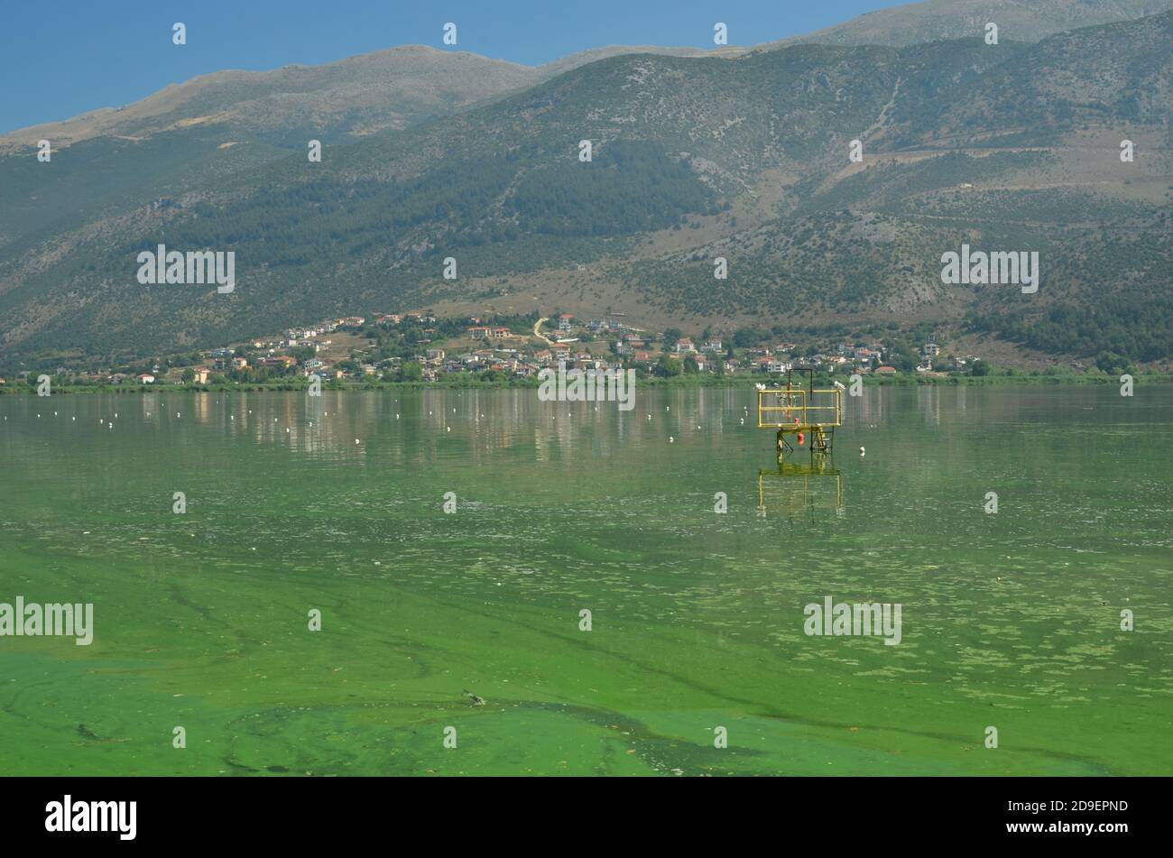 Lake Pamvotis at Ioannina city Stock Photo