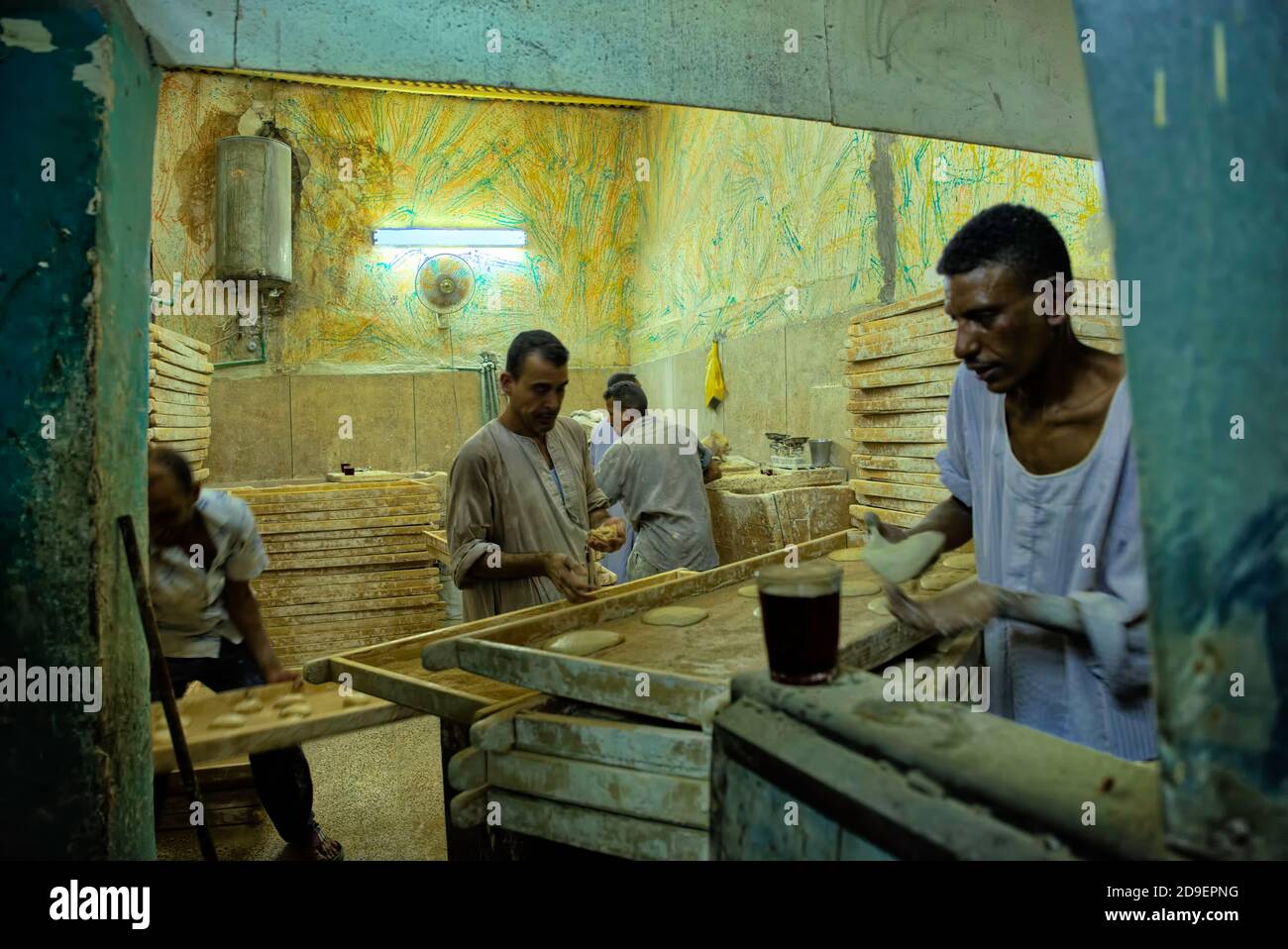 Making Egyptian Whole Grain Pita Bread in the Aswan Souk Taken Aswan