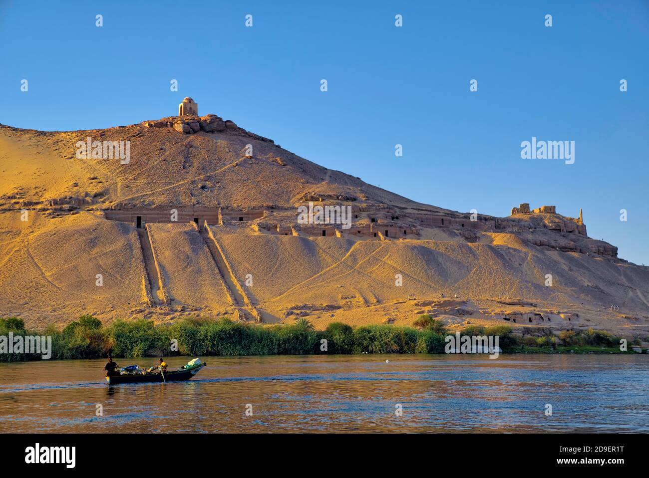 The trip to Qubbet el-Hawa (Tombs of Nobles) is the popular attraction  Taken @Aswan, Egypt Stock Photo
