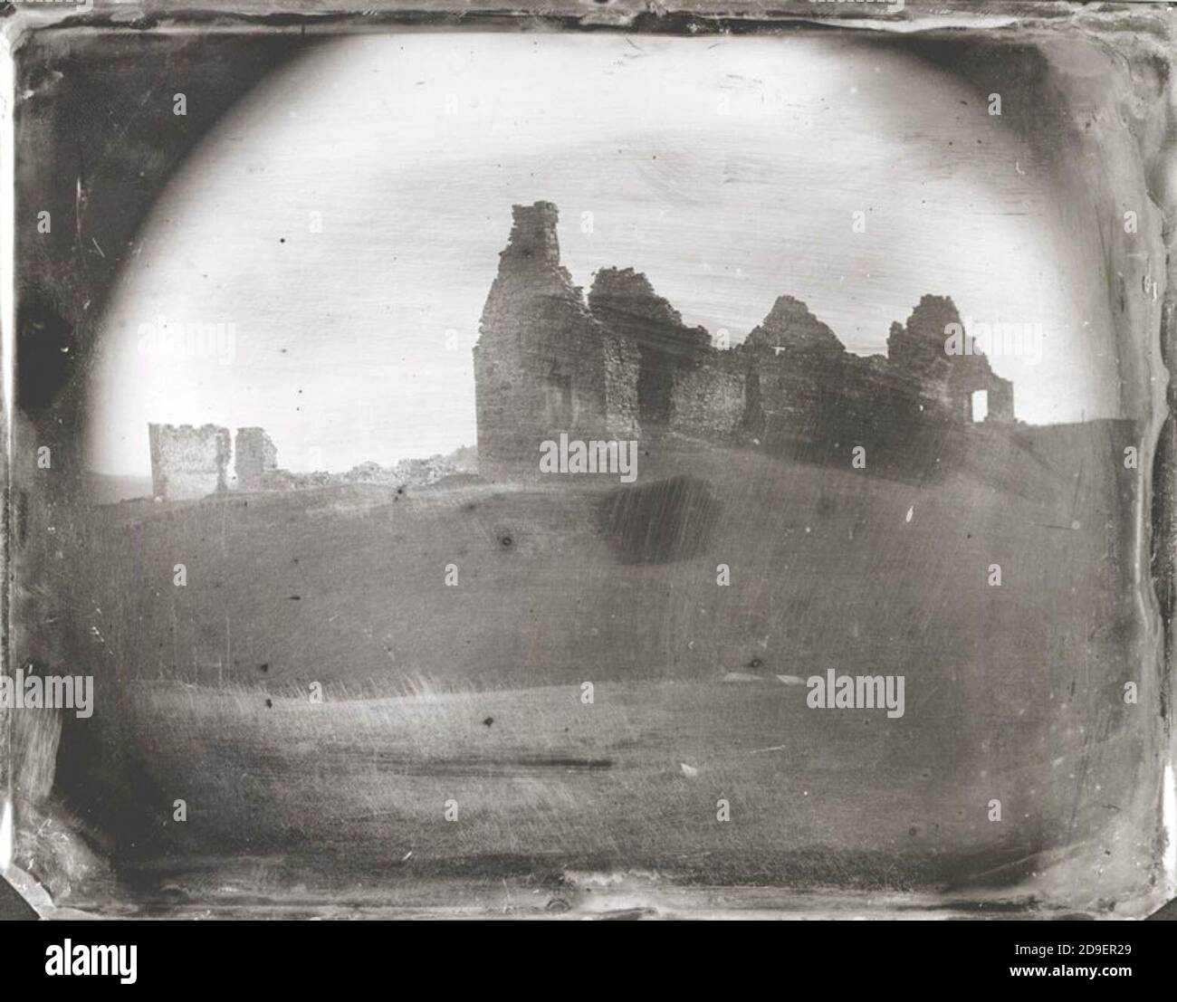 Daguerreotype of the ruins of Fort Ticonderoga Stock Photo