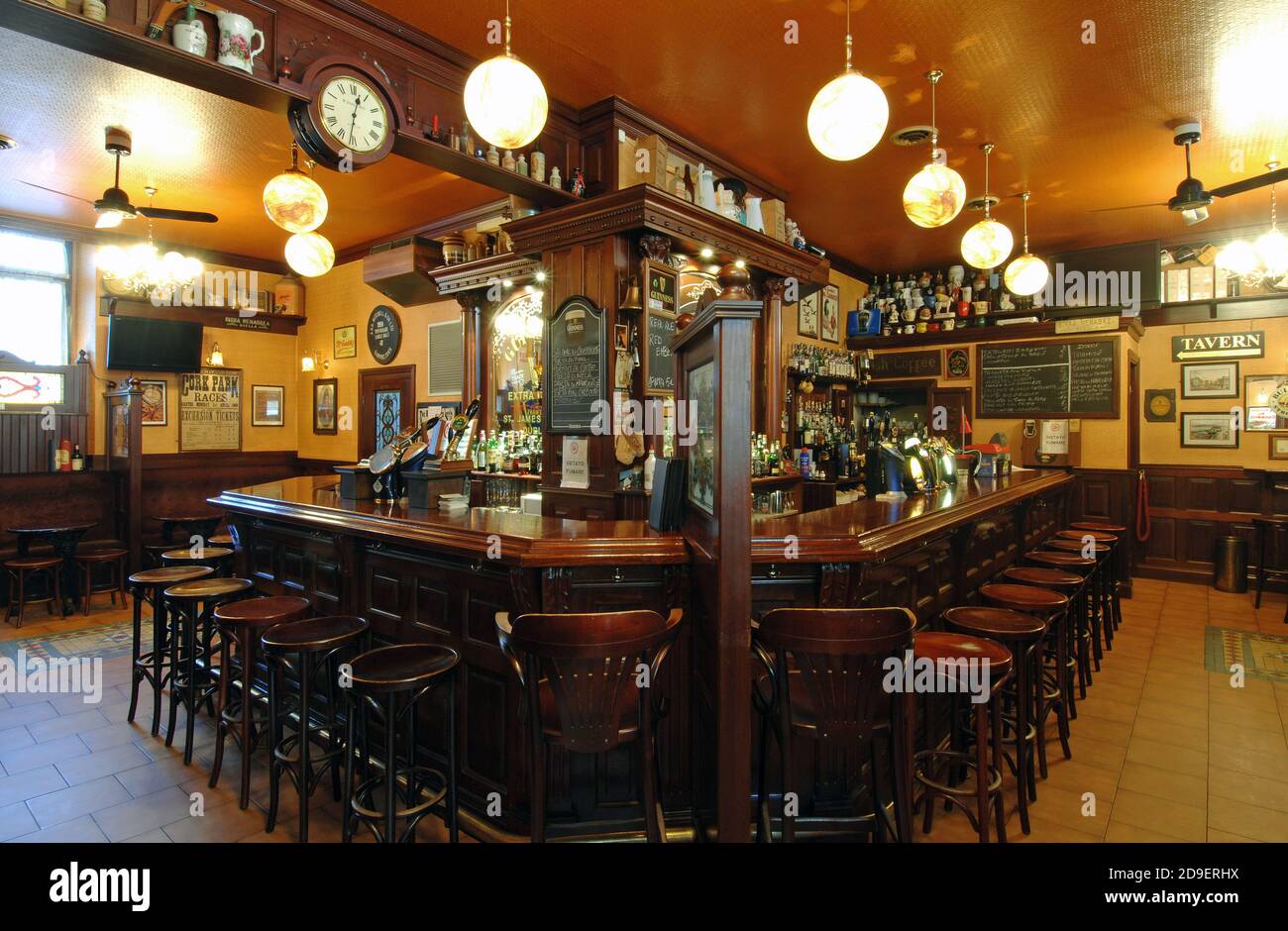 Interior Irish pub with nobody Stock Photo