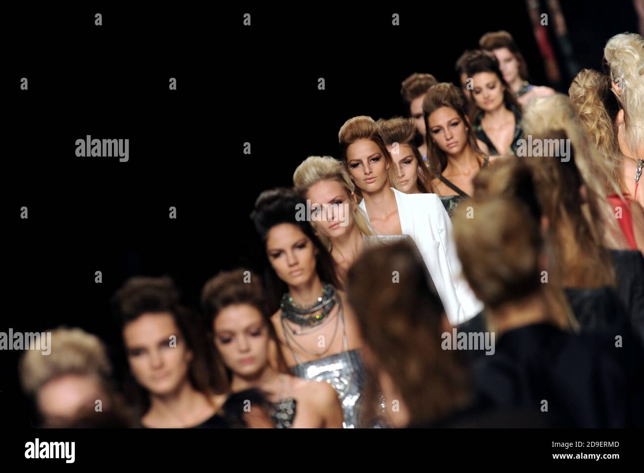 Models catwalk at the Milano fashion week. Stock Photo