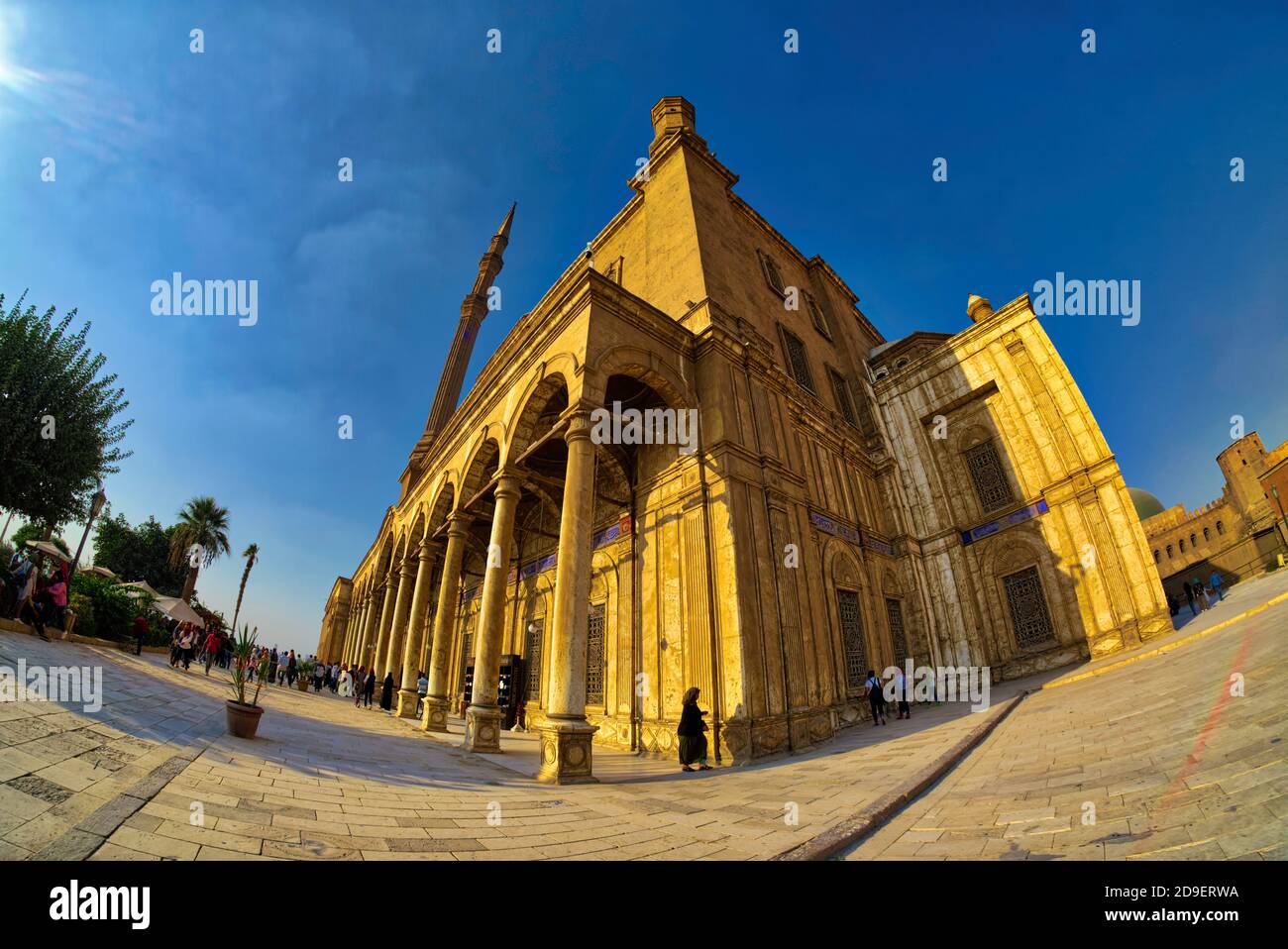 Muhammad Ali chose to build his state mosque entirely in the architectural style of his former overlords, the Ottomans, unlike the Mamluks who, despit Stock Photo