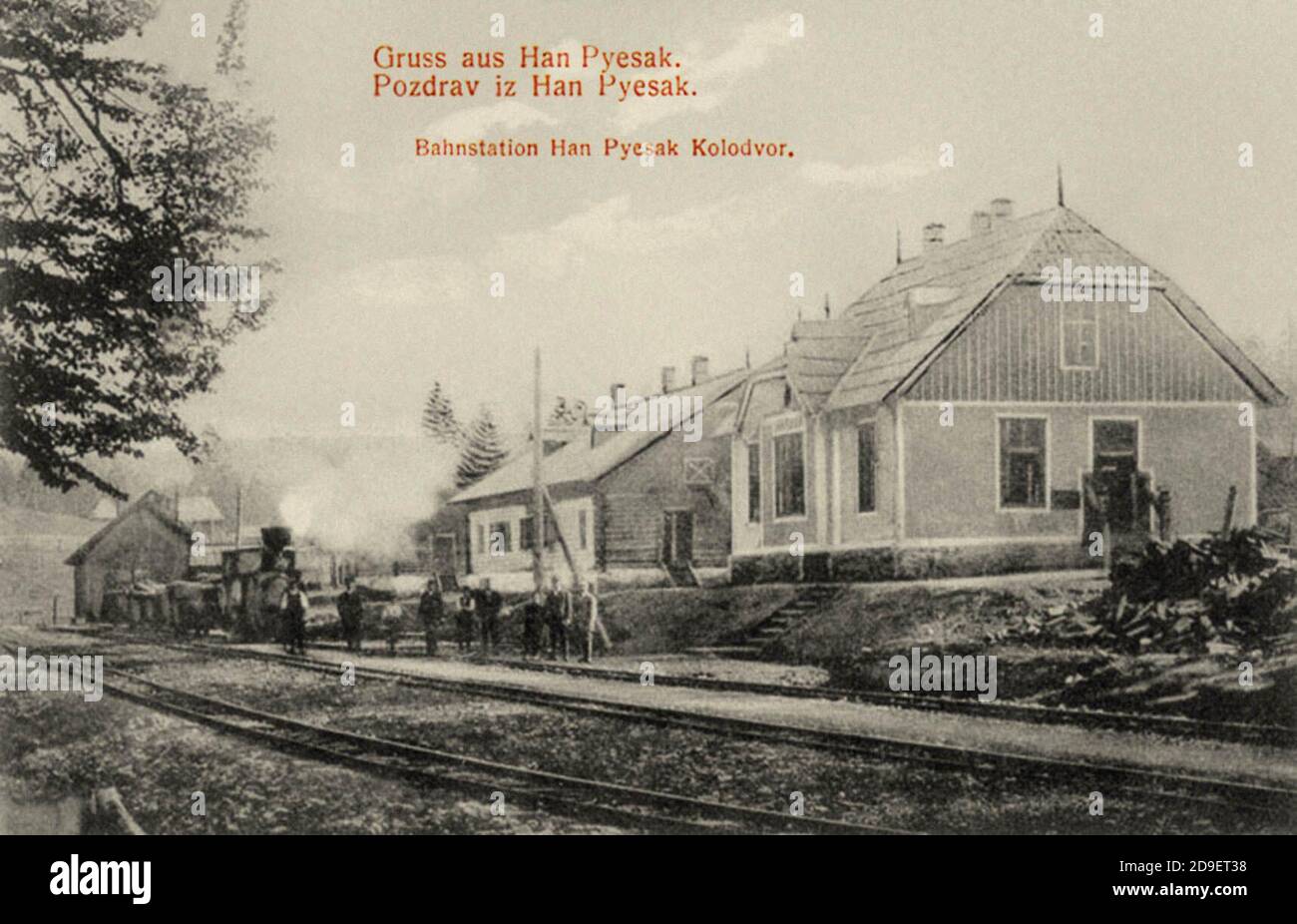 Narrow-gauge railway station in Han Pijesak Stock Photo