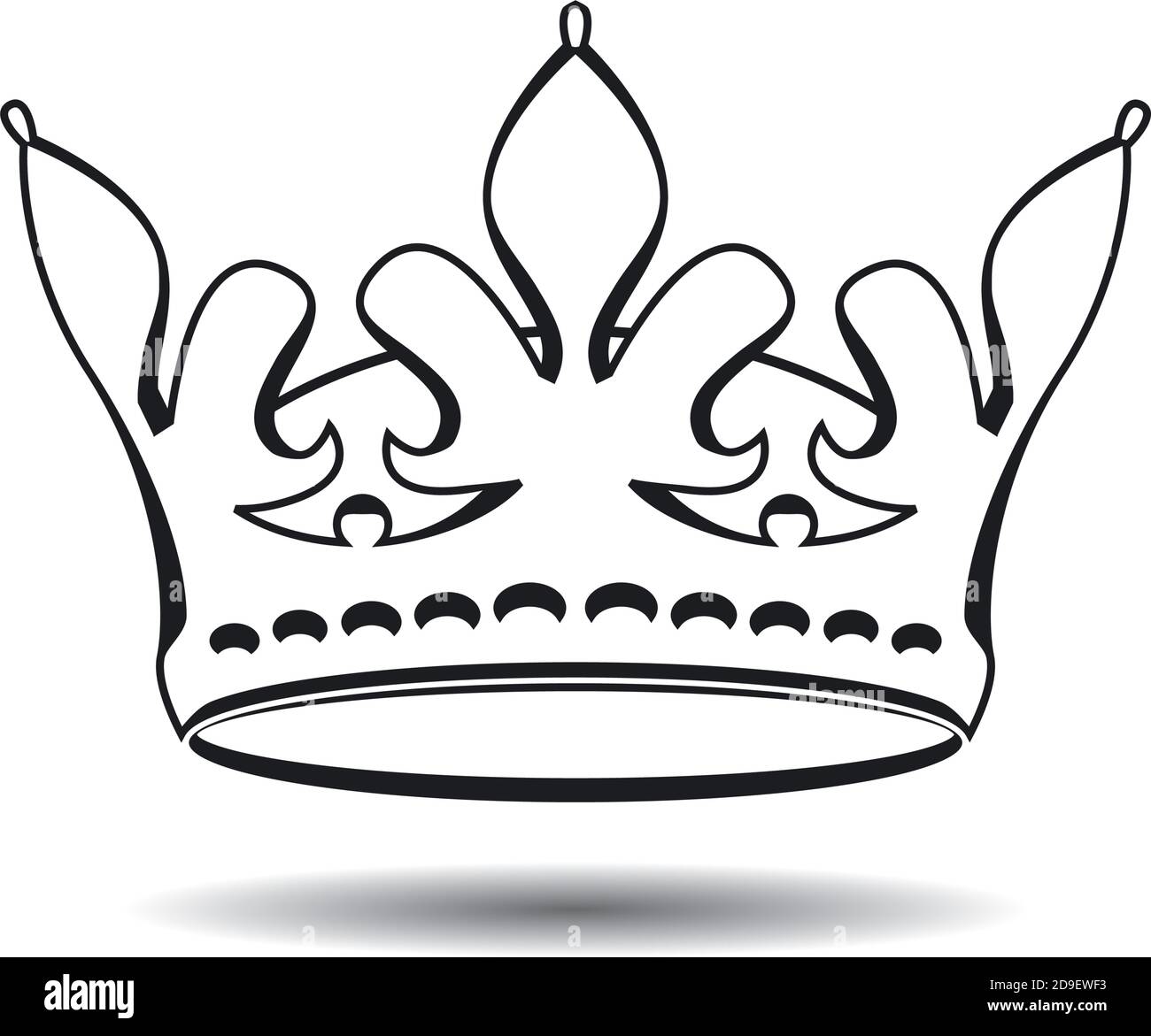 queen crown drawing black and white