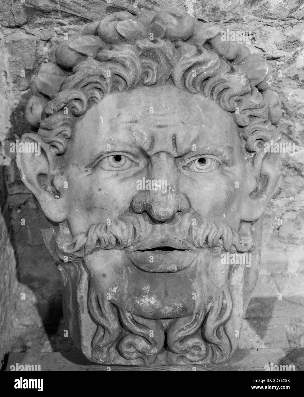 The ancient marble portrait of man with beard Stock Photo