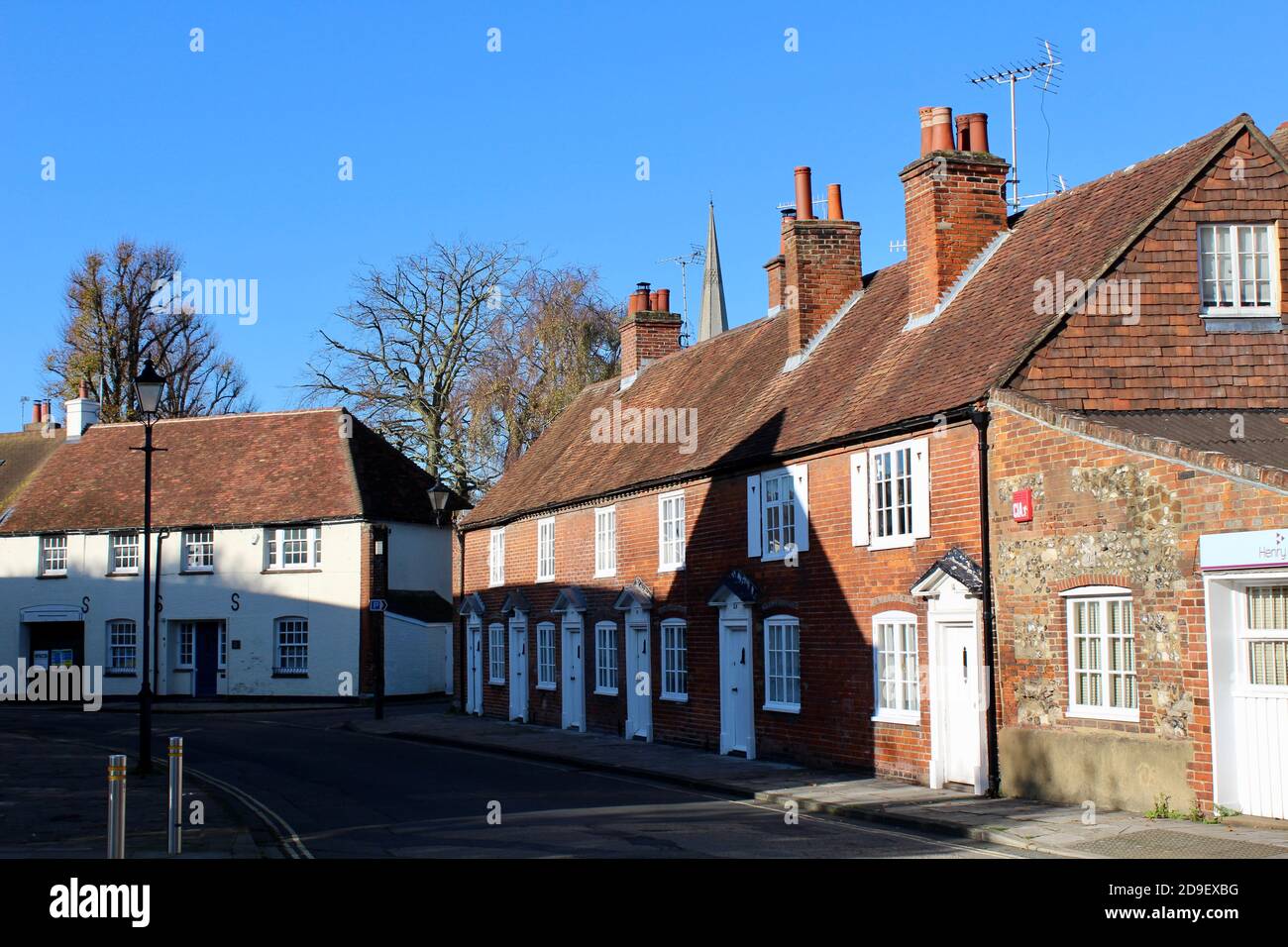 Terrace of traditional cottages in East Pallant, Chichester, West Sussex. Stock Photo