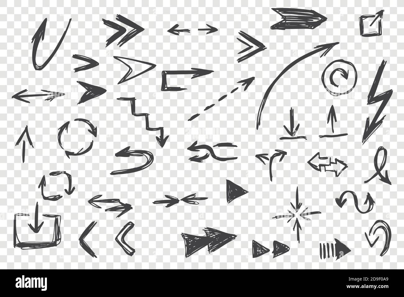 Set of hand drawn arrows Stock Vector Image & Art - Alamy