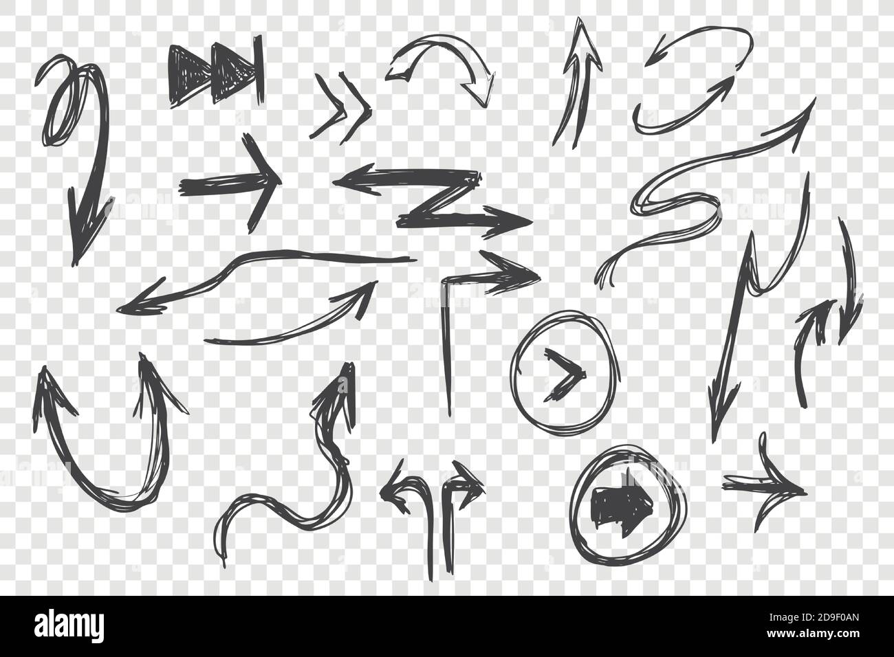 Hand drawn black arrows set Stock Vector Image & Art - Alamy