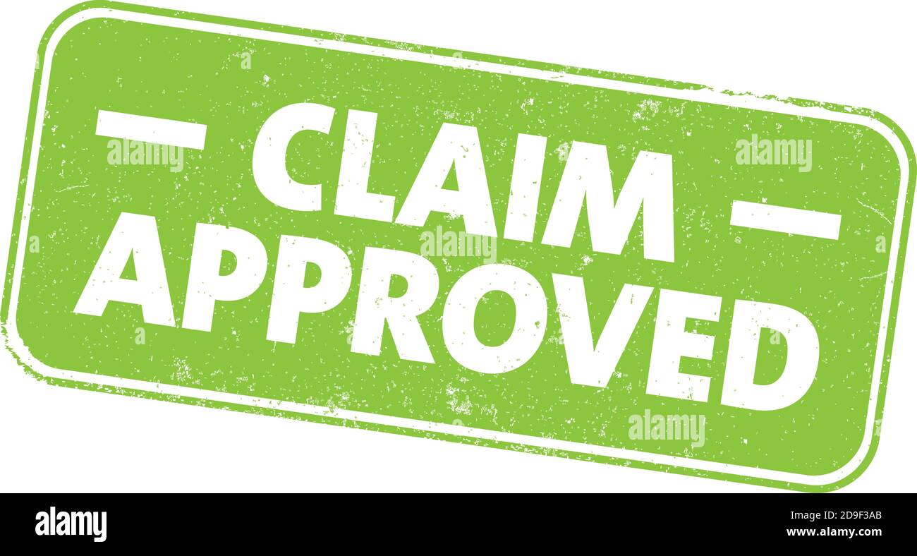 green grungy CLAIM APPROVED sign or rubber stamp vector illustration Stock Vector